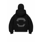 Gofeel Teeth Parıltılı Taş Baskılı Kar Maskeli Kapüşonlu Oversize 3 İplik Hırka