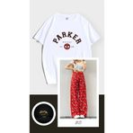 Gofeel Unisex Peter Parker Beyaz T-shirt & Kırmızı Renkli Spiderman Bol Paça Eşofman Altı Ikili Takım