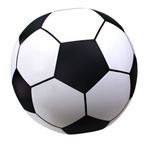 GoFloats 91 cm dev şişme futbol topu, 6,4 cm, yüksek kaliteli sal vinil, siyah/beyaz, 2,5 inç