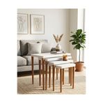 Gofrette Beyaz Gofret Serisi - 4’lü Modern Zigon Sehpa Takımı MDF- LAM
