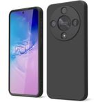 GOGME Huawei Honor Magic 6 Lite / Magic6 Lite için Telefon Kılıfı Çizilmez Mikrofiber Astar Sıvı Silikon Darbeye Dayanıklı Koruyucu Arka Kapak İnce Yumuşak TPU Tampon Kabuk, Siyah