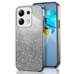 GOGME Xiaomi Redmi Note 13 Pro 4G / Poco M6 Pro 4G için parıltılı kılıf, galvanizli çerçeve TPU cep telefonu kılıfı parıldama/şeffaf darbeye dayanıklı, çizilmeye karşı dayanıklı koruyucu kılıf. Siyah