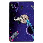 Gogo Accessories 10.5 inç Samsung Galaxy Tab ile Uyumlu A T590 Mor Astronot Baskılı Silikon Kılıf