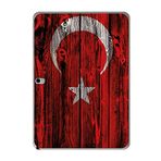 Gogo Accessories 10.5 inç Samsung Galaxy Tab ile Uyumlu S T800 Türk Bayrağı Ahşap Baskılı Silikon Kılıf