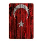 Gogo Accessories Apple iPad Air 2017-2018 A1893 A1954 T015 Türk Bayrağı Ahşap Baskılı Silikon Kılıf
