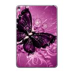 Gogo Accessories Apple iPad Mini 4 A1538 A1550 Mor Kelebek Baskılı Silikon Kılıf
