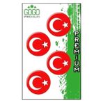 Gogo Damla Sticker 4'lü 3X3CM Türk Bayrağı - Standart