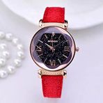 Gogoey Kadın Kol Saati Lüks Moda Şık Trend Bayan Kol Saati Kırmızı Rose Gold
