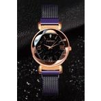 Gogoey Kadın Kol Saati Lüks Moda Şık Trend Bayan Saat Rose Gold Mor Renk