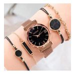 Gogoey Kadın Kol Saati Lüks Moda Şık Trend Bayan Set Saat Rose Gold Renk + 4 adet bileklik
