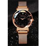 Gogoey Kadın Kol Saati Lüks Moda Şık Trend Set Saat Rose Gold Hasır