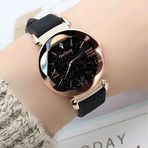 Gogoey Lüks Moda Şık Trend Siyah Rose Gold Kadın Kol Saati