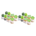 Gogogmee 16 kaktüs manzara ev dekorasyonu bonsai yapay mini etli bebek evi için mini saksı bitkisi kapalı bitkiler yapay bitkiler minik bonzai mini saksı bitki modeli reçine