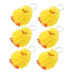 Gogogmee 6 Adet Anahtarlık Çanta Takılar Sevimli Hayvan Çantası Takılar Civciv Peluş Cimri Peluş Arabalar Oyun Seti Tavuk Peluş Sarı Tavuk Kolye Araba Sepeti Kıllı Muska Kısa Peluş