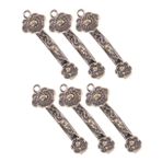 Gogogmee 6 Adet Çin Ruyi Charms Anahtarlık DIY Retro Stil Ruyi Şekilli Aksesuarlar İyi Şanslar Anahtarlık Süslemeleri Çanta Sırt Çantası Ve Cüzdan Için