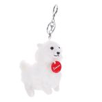 Gogogmee Sevimli Samoyed Köpek Peluş Kolye - Anahtarlık - Peluş Hayvan Anahtarlık - Sırt Çantası Süsü - Tüylü Dekoratif Ürün