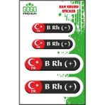 Gogomoto Kan Grubu Iıı B Rh(+) Siyah Dörtlü Damla Etiket