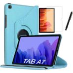Gogoplus Samsung Galaxy Tab A7 SM-T500 2020 10.4" Kılıf + Ekran Koruyucu + Kalem Uyku Modlu 360 Derece Dönebilen Standlı Tablet Kılıfı Turkuaz