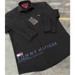 Gögüs Baskılı Slim Kesim Erkek Gömlek - Siyah