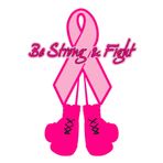 Göğüs Kanseri 'Be Strong & Fight' Boks Eldiveni Pembe Kurdele 11,4 cm x 16,5 cm Araba Çıkartması/Çıkartması