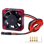 GoHobby RC Araba için 30x30x10 mm RC Motor/ESC Soğutma Fanı Alüminyum Kasa (Kırmızı ve Siyah)