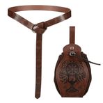 Gohytal 2'li Cadılar Bayramı Necromancer kıyafeti, orta çağ Viking kemeri + suni deri çanta, ipli aksesuar, erkekler ve kadınlar için, cadılar bayramı kostümü, kabartmalı poliüretan deri, Rönesans
