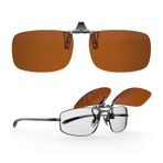 Goiteia Polarize Clip-On gece sürüş gözlüğü, parlamaya karşı, erkekler ve kadınlar için, karşıdan gelen farlardan gelen parlamayı etkili bir şekilde azaltır, yüksek çözünürlüklü görüş, Kahverengi Flip