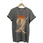 Gojira Balıklar Köpek Balığı Music Baskılı %100 Pamuk Regular Fit Bisiklet Yaka T-Shirt - XL - Gri