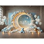 Gök Mavisi Atmosferde Yıldızlar ve Bulutlar: 200X150CM Arka Plan, Stüdyo Fonu