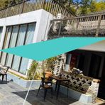Gök mavisi bahçe güneşlik 2,5 x 5,5 m dış mekan kullanımı için UV korumalı gölgelik - sabitleme kitli dayanıklı gölgelik kumaş, sera ve çiçek bitkileri için ideal