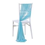 Gök mavisi nza sandalye kuşakları 20 x 250 cm dekoratif tül kurdele, düğün, partiler ve etkinlikler için, 20'li paket, şık sandalye fiyonkları, törenler ve dekor için