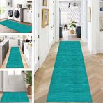 Gök Mavisi Yıkanabilir Kaymaz Yolluk Halı 110 x 500 cm Mutfak Koridor Koridor Oturma Odası ve Yatak Odası için Ayarlanabilir Uzunluk Dayanıklı Trend Tasarım