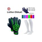 Gök Sports MARKAJ Yetişkin Kemikli Kaleci Eldiveni Futbol Çorabı Bilek Bandajlı Parmak Destekli Eldiven 8-9-10