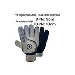 Gök Sports Silver Yetişkin Big Kemikli Kaleci Eldiveni Bilek Bandajlı Parmak Korumalı Kaleci Eldiveni 8-9-10