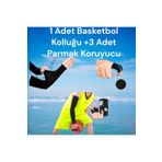 Gök Sports Yetişkin 1 Adet Kolluk 3 Adet Nefes Alabilen Parmak Koruyucu Basketbol Voleybol Tenis Kolluk Set