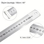 Gökay Store Çelik Cetvel 100CM - Metalik