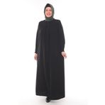 GÖKBEN MEDİNE KREBİ BÜYÜK BEDEN KADIN TESETTÜR FERACE SİYAH 48