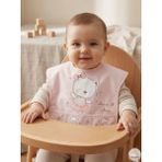 Gökçe Baby Sevimli Balerin Ayı Desenli Cepli Bebek Mama Önlüğü - Pembe - 0 - 26 Ay