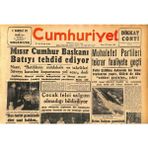 Gökçe Koleksiyon Cumhuriyet Gazetesi 29 Temmuz 1956 - Batan Italyan Gemisinin Sigorta Ücreti Ödendi - Bir Milyar Ton Kömür Rezervi GZ119917