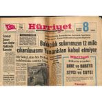 Gökçe Koleksiyon Hürriyet Gazetesi 26 Nisan 1963 - Kıbrısta Türk ve Rumlar Ayrı Belediyeler Kuracak - Cevdet Sunay Son Olaylar Hakkında Konuştu GZ91971