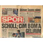 Gökçe Koleksiyon Spor Gazetesi 26 Ekim 1995 - Daumdan Fark Garantisi - Scholl Cim Boma Gelirim GZ123015