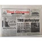 Gökçe Koleksiyon Yeni Giresun Gazetesi 17 Ağustos 2007 - Eski Köye Yeni Icat Tmo Yerleşiyor GZ28764