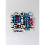 Gökçeada Polyester Kabartmalı Magnet 7X6,5 Cm Şehir Magneti Dekoratif Hediyelik Buzdolabı Süsü (Kod:1256)