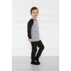 Gökçecik Tekstil Pusula Desenli Erkek Çocuk Pijama Takımı Reglan Kol Bebek Çocuk Ikili Takım - 4 Yaş - Lacivert