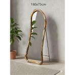 Gökçesan Mobilya Ahşap & Epoksili Çerçeveli Ayna 180X75 Metal Ayaklı Boy Aynası - Bronz