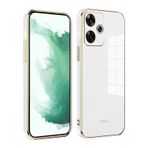 GOKEN Xiaomi Redmi 13 4G / Poco M6 4G için kılıf, yumuşak, ince, ince, pürüzsüz, esnek telefon kılıfı, moda kaplama kenarlı, TPU darbeye dayanıklı silikon tampon koruyucu kabuk, beyaz