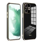 GOKEN Xiaomi Redmi 13 4G / Poco M6 4G için kılıf, yumuşak, ince, ince, pürüzsüz, esnek telefon kılıfı, moda kaplama kenarlı, TPU darbeye dayanıklı silikon tampon koruyucu kılıf, siyah