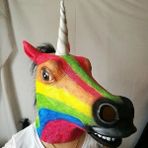 Gökkuşağı Cosplay At Kafa Maskesi Cadılar Bayramı Partisi Dekorasyon Lateks Hayvan Kostüm Tiyatrosu Prank Çılgın Festivali Cadılar Bayramı Dekor Aksesuarları (Yurt Dışından) - Renkli - Yok
