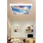 Gökkuşağı LED Avize, Çocuk Odası Tavan Lambası, 60CM x 60CM Kare Baskılı LED Avize, Beyaz Işık,