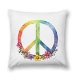 Gökkuşağı Suluboya Huzur Çiçekli Dekoratif Kırlent Kılıfları 45x45 cm Çiftlik Evi Yastık Kılıfı Peluş Yastık Kılıfı Kanepe Kanepe Yatak Dış Mekan Ev Dekoru için